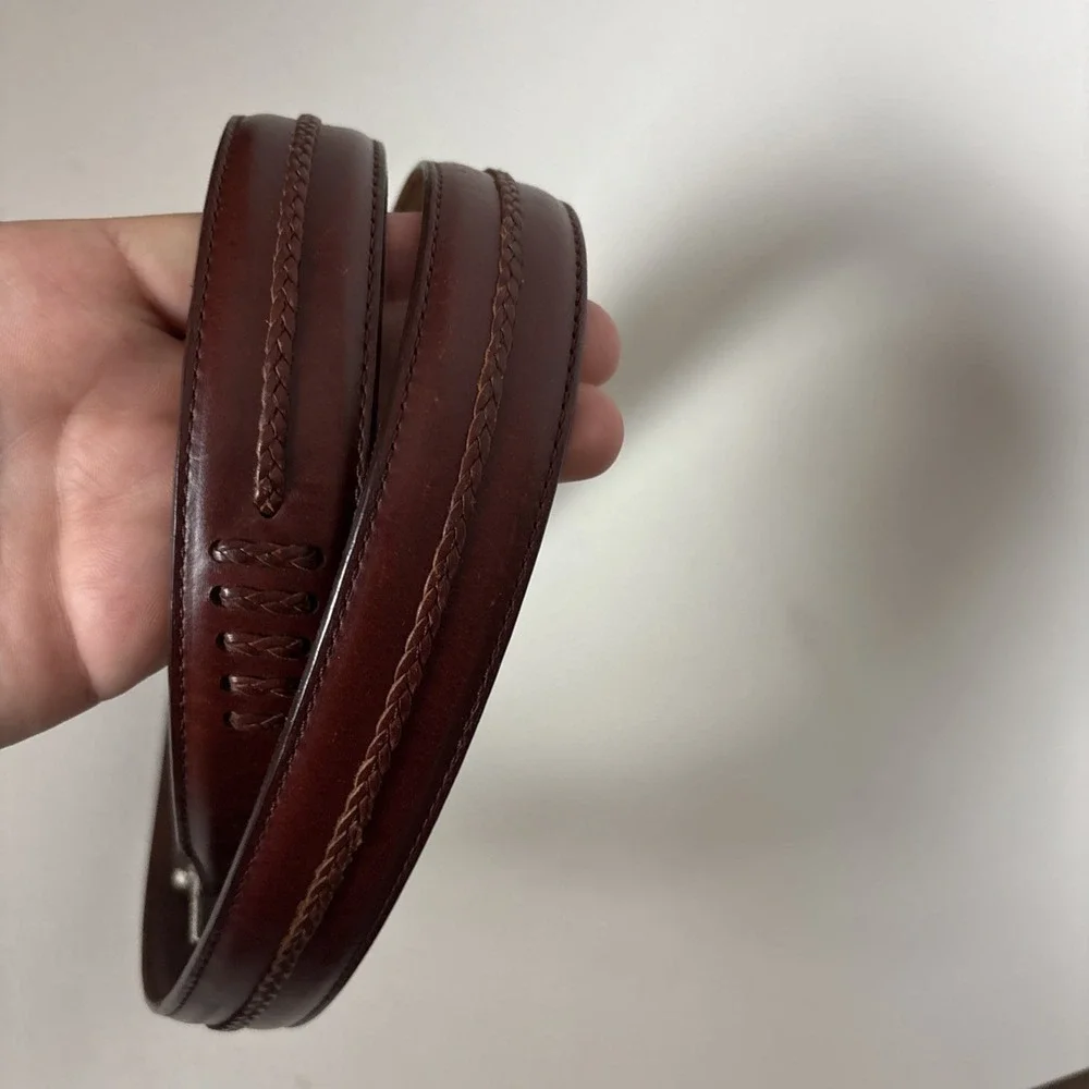 Onyx By Brighton Men's reddish brown leather belt size 42 vintage 1993